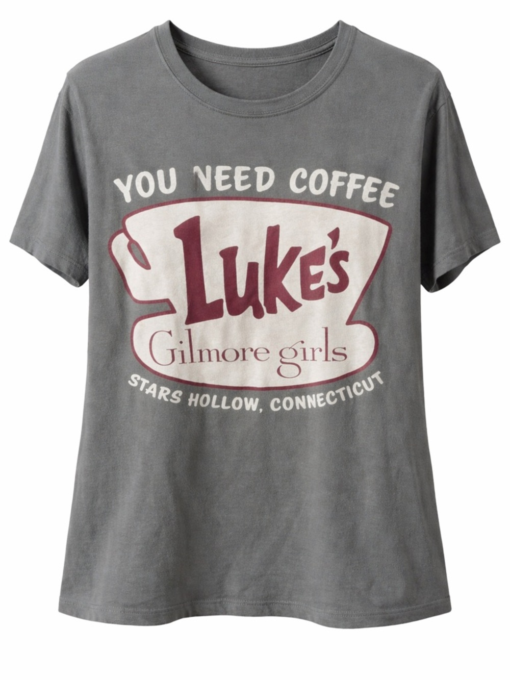 Gilmore Girls Luke’s Diner Coffee Graphic Tee Size L Gray